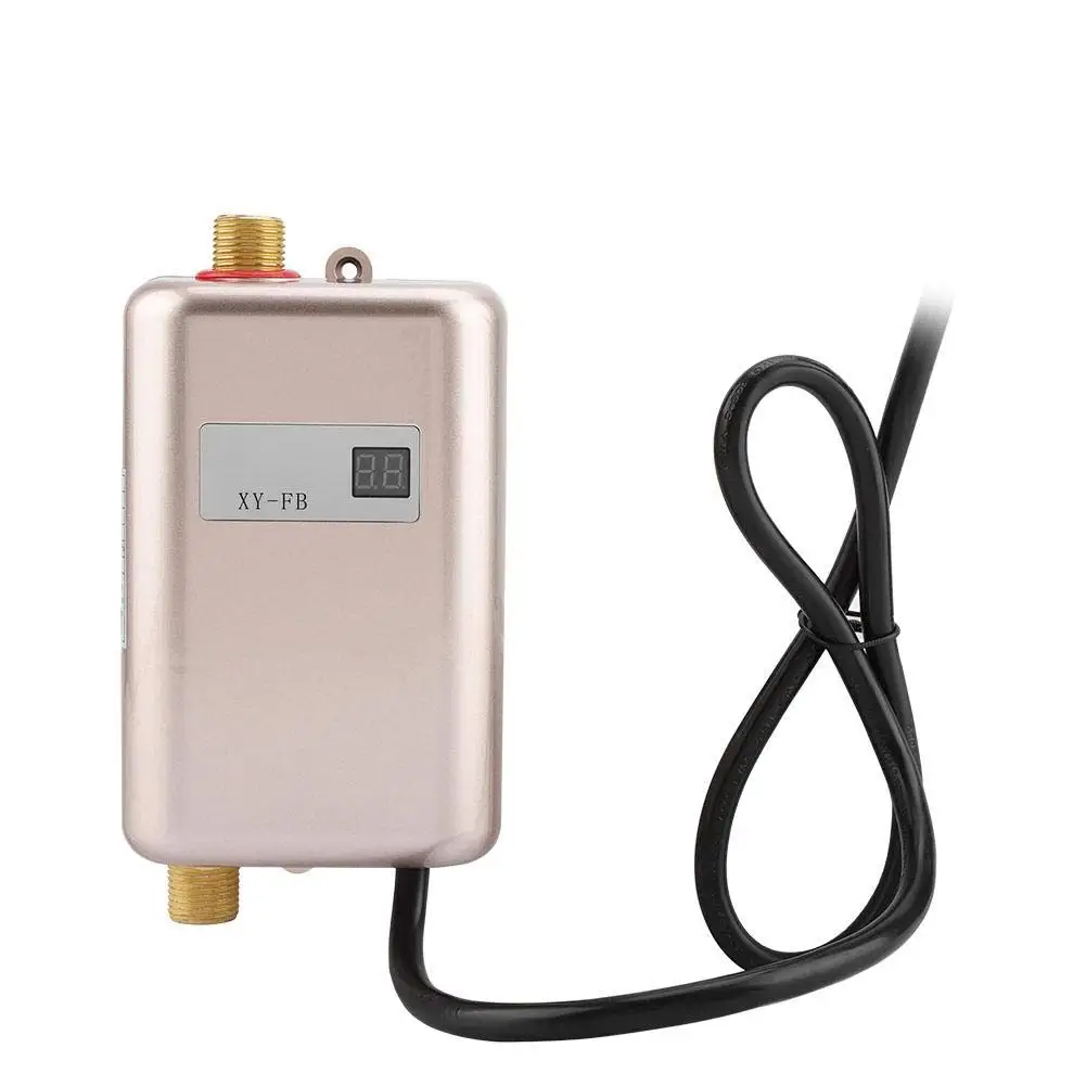 Xyfbg,3800w Mini Tankless Lcd Digital Water Heater Instant Waterproof