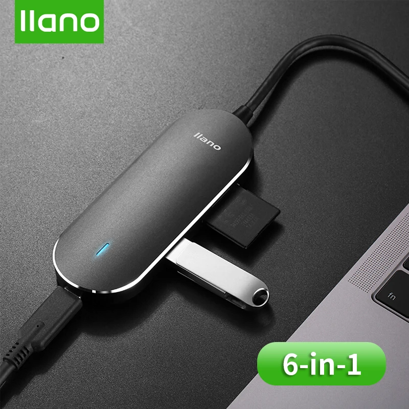 LLANO USB док станция все в одном C к HDMI кардридер RJ45 PD адаптер для MacBook/Samsung/Galaxy S9 /S8/+ Type