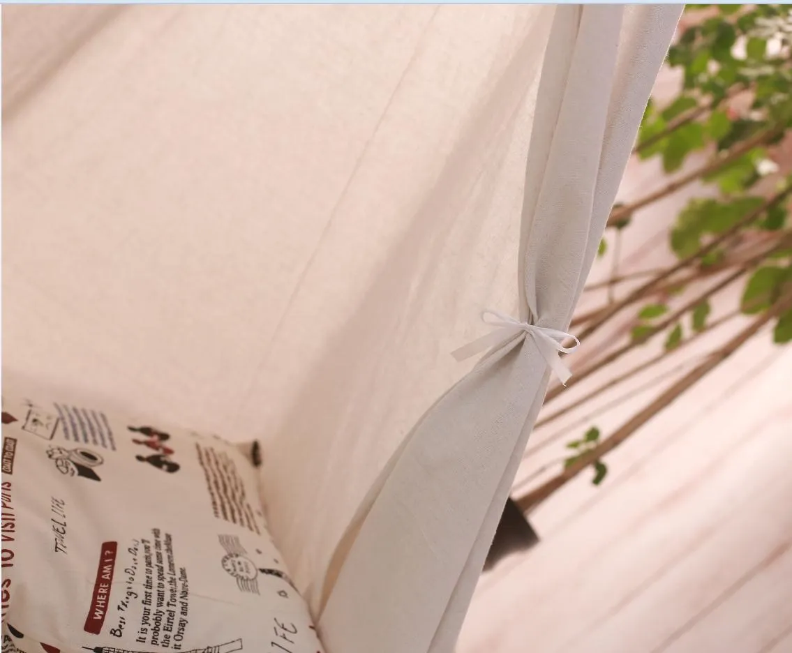 Children Baby Game Room Decoration Bed Northern European-Style Triangular Solid Wood Cabin Indian Fabric Tent Indoor
