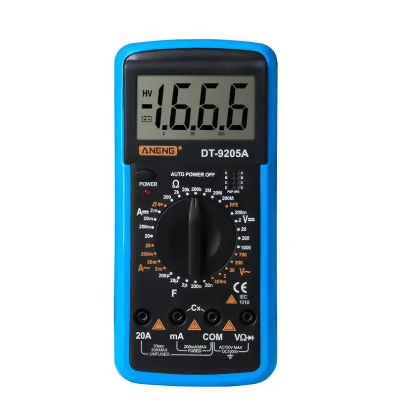 ANENG DT-9205A Цифровой вольтметр измеритель напряжения тока тестер сопротивления