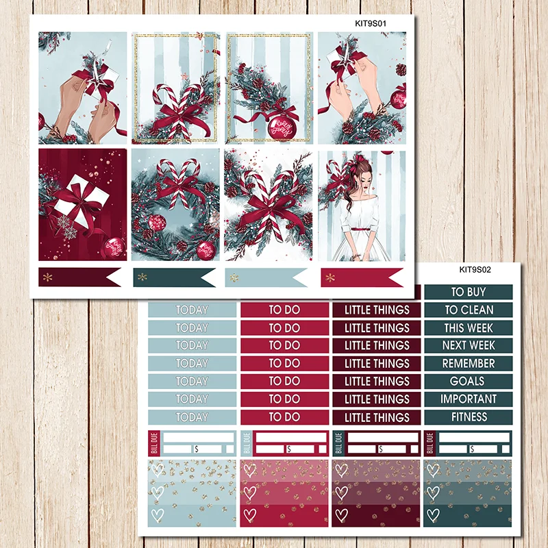 

7sheets/set Christmas /Weekly Label Decorative Sticker DIY Planner Diary Scrapbooking Album Stickers