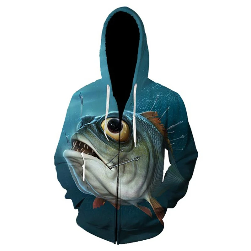 New Fashion Sweatshirt Men / Women 3d Hoodies Print animal fish grass carp pattern Slim Unisex Slim Stylish Zipper Hoodies - Цвет: picture color