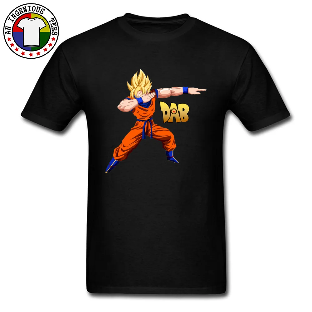 Super Saiyan Goku Dabbing T Shirts Euro-Techno Classic Summer Tops Tees Funny Men Tshirts Crewneck 100% Cotton Dragonball Z |