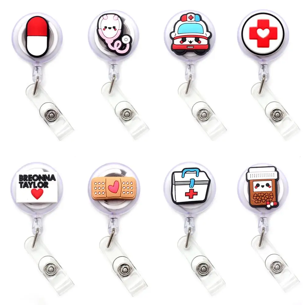 Hospital instrumentos médicos retráctil sostenedor de insignias plástico carrete estudiante Enfermera exposición Enfermera chica Tarjeta De Nombre pecho tarjeta