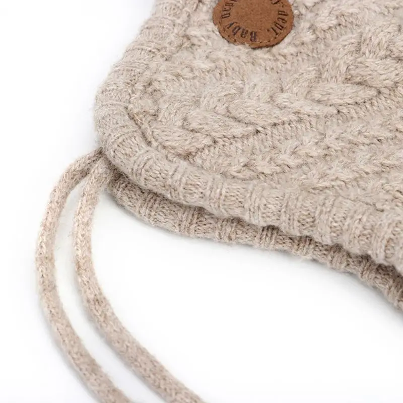 Sweet Newborn Baby Hat Girls Warm Winter Lace Up Beanie Cap Ball Ear Protection Toddler Hat