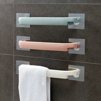 

Towel Hanger Rack Adjustable Suction Cup Hanging Shelves Holders Lock Type Sucker Bathroom Door Wall Mounted Display Organizer
