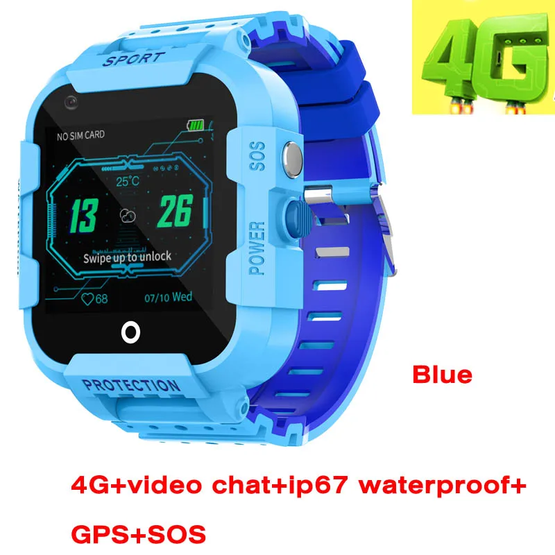 blue Greentiger водонепроницаемые 4G Смарт-часы детские gps расположение SOS Wi-Fi Видеозвонок DF39 умные часы детская камера безопасность для детей VS A36E - Цвет: blue
