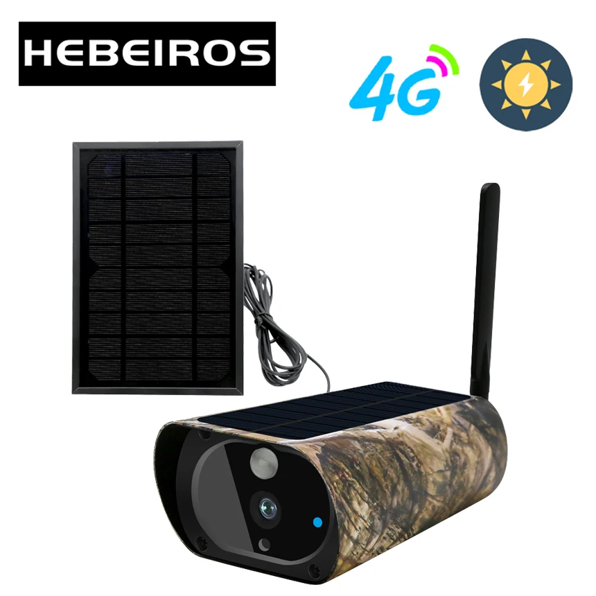 Hebeiros Outdoor 4G SIM Card Camouflag Camera 1080P Solar Power WIFI IP PIR Battery Wireless Hunting Surveillance | Безопасность и