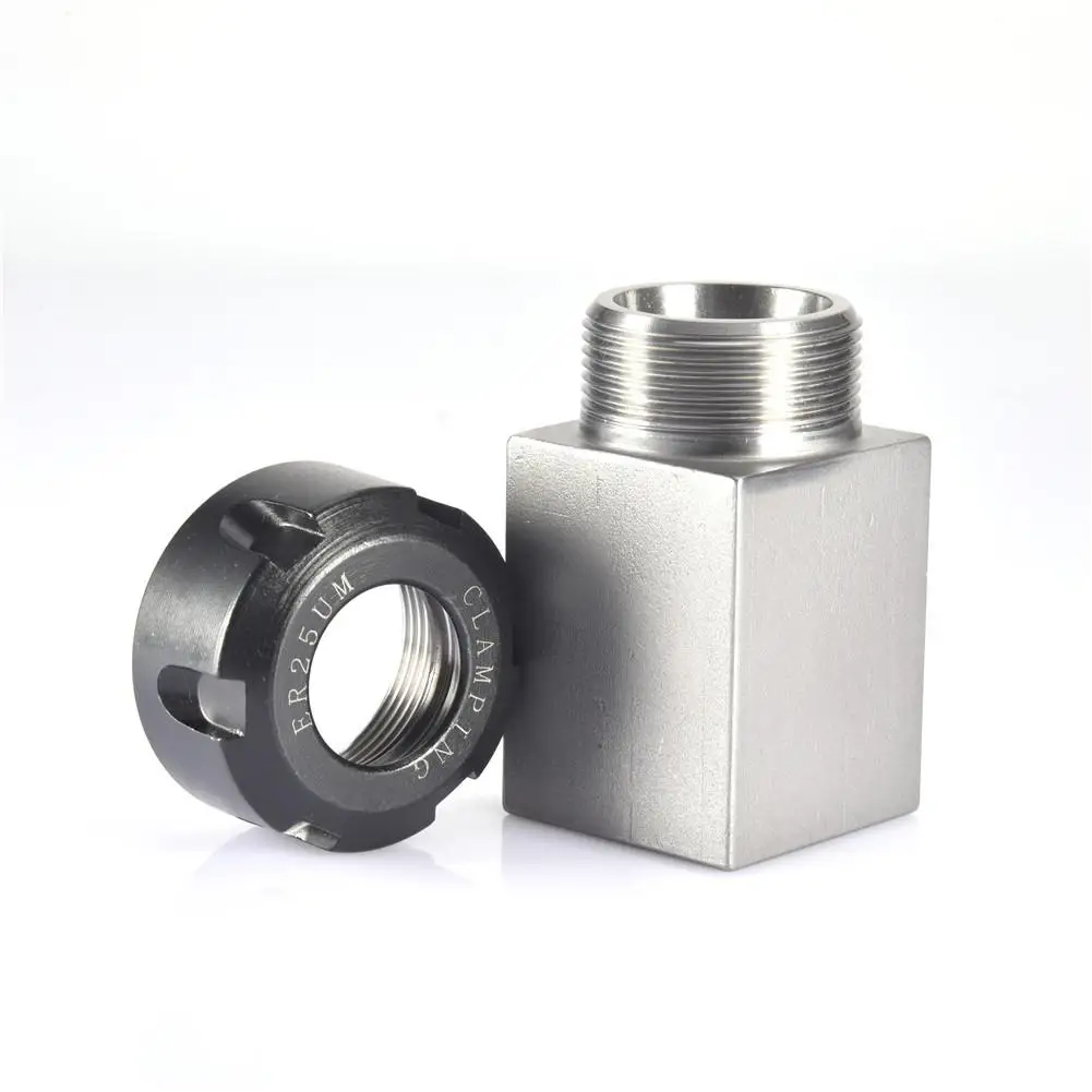 

Square ER25/ ER32/ ER40 Collet Chuck Block Holder For CNC Lathe Engraving Machine Cross Hole Drilling Hard Steel Quick Delivery