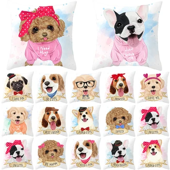 

Pug Dog Animal Pattern Decorative Cushions Pillowcase Polyester Cushion Cover Throw Pillow Sofa Decoration Pillowcover 40908