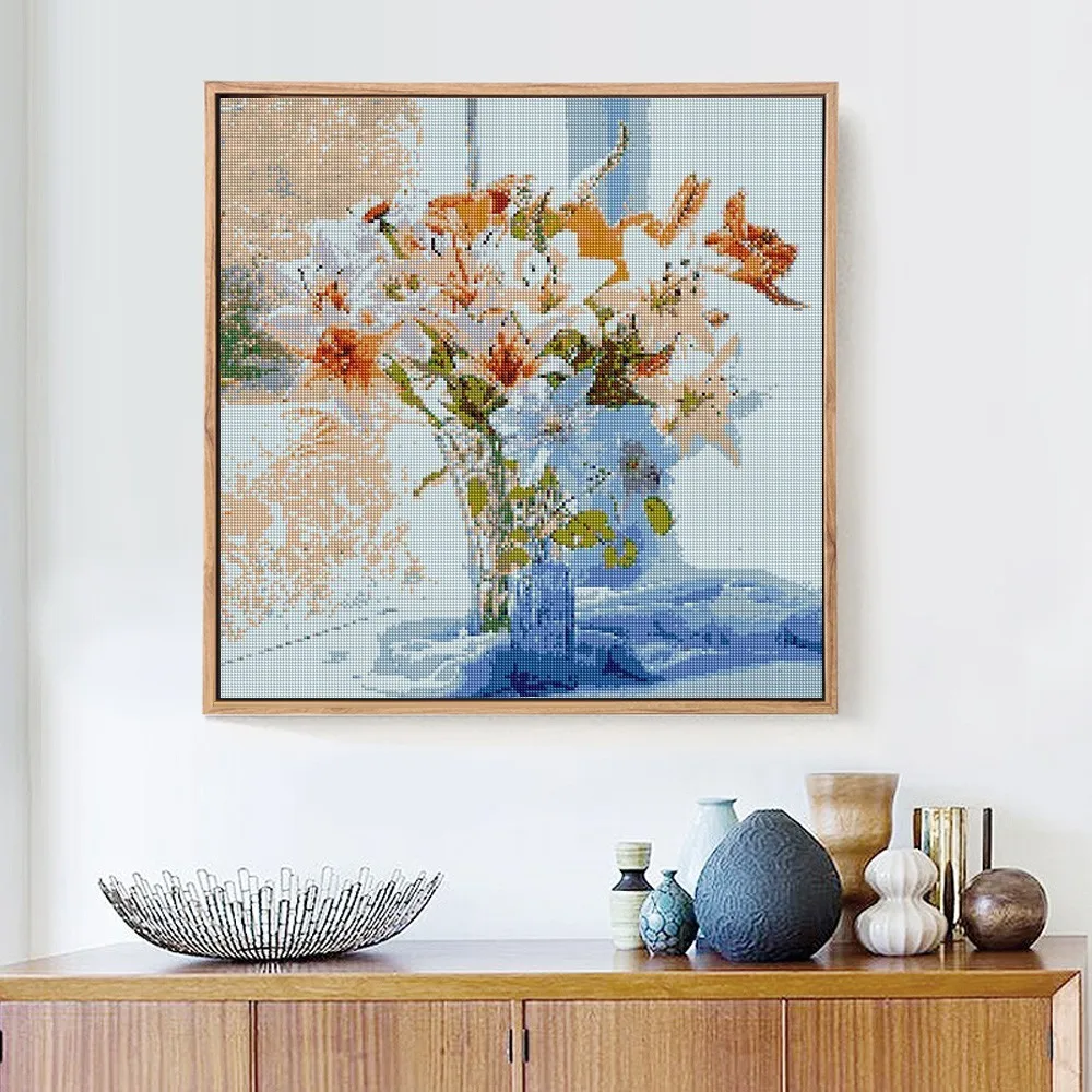 Huacan-5D-Diamond-Painting-Cross-Stitch-Floral-Picture-Rhinestones-Diamond-Embroidery-Full-Square-Crystal-Lily-Flower (1)