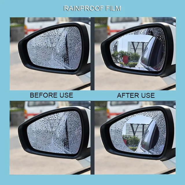 2 Pcs Car Rearview Mirror Protective Film Anti Fog Window Clear Rainproof Rear View Mirror Protective Soft Film Auto Accessories 2
