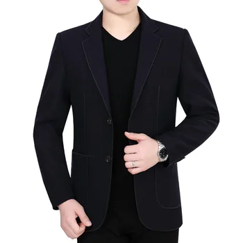 

Season Men Suit Middle Age Dad Pack Business Leisure Autumn Single Piece Free Hot Solid Color Suit Male