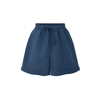 

Wide leg shorts women's summer thin section loose large size pants wide leg fat mm200 kg elastic waist high White