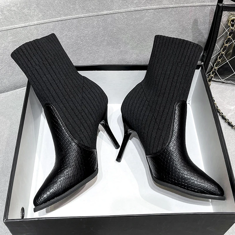 MRKEWUNEY Botas De Tacón De Aguja Para Mujer, Botas De