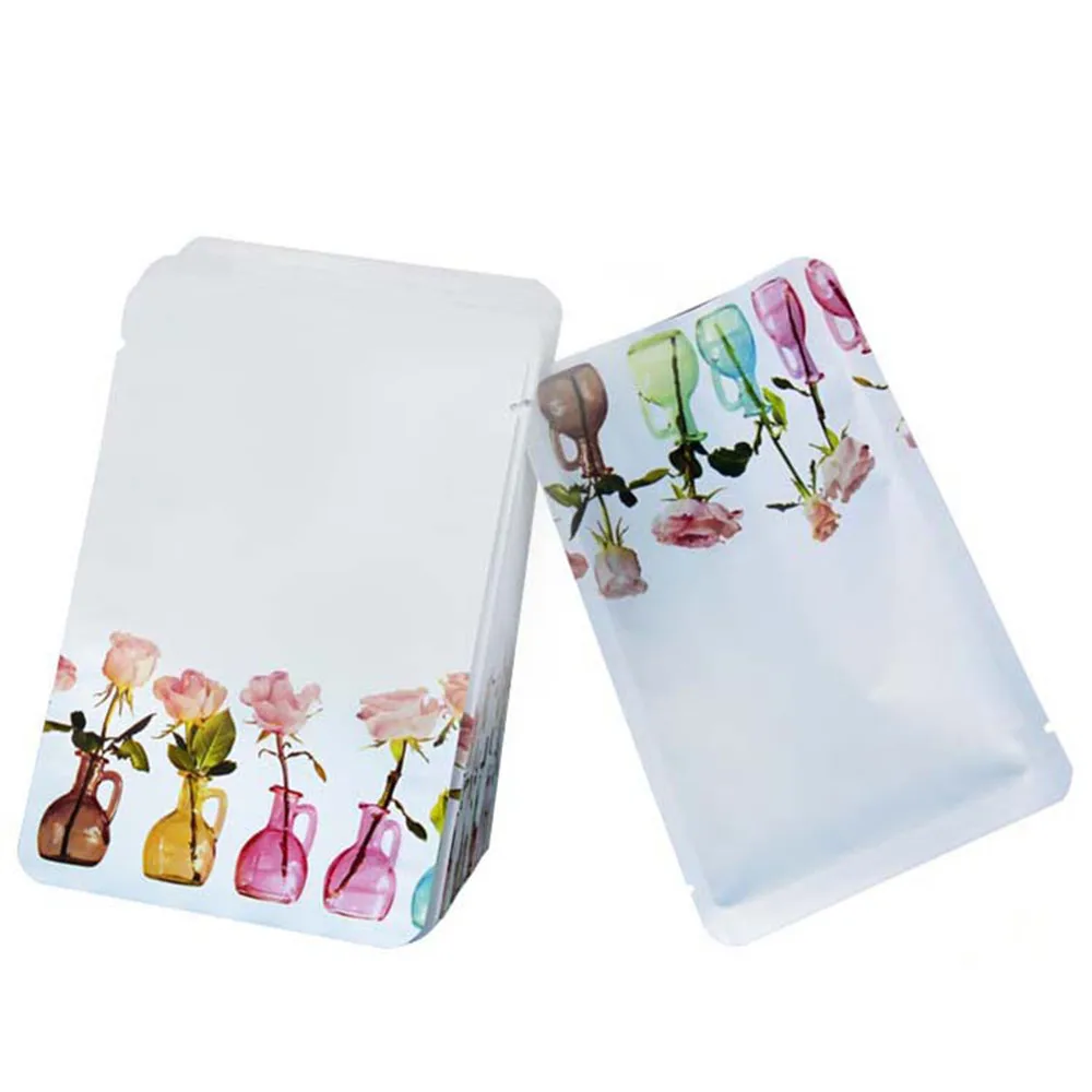 100 Pcs/Lot Cosmetic Mask Packaging Heat Sealed Foil Bag with Tear