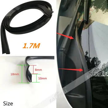

1.7 m Universal Car Rubber Sealing Strip Slanted Auto Seal Rubber Weatherstrip Edge Trim Black For Front bumper car doors window