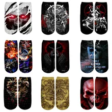 Red Eyes Skull/Rock Skulls/Satanic Skull Socks 3d Printed Men For Women Funny socks fashion summer spring ankle Socks