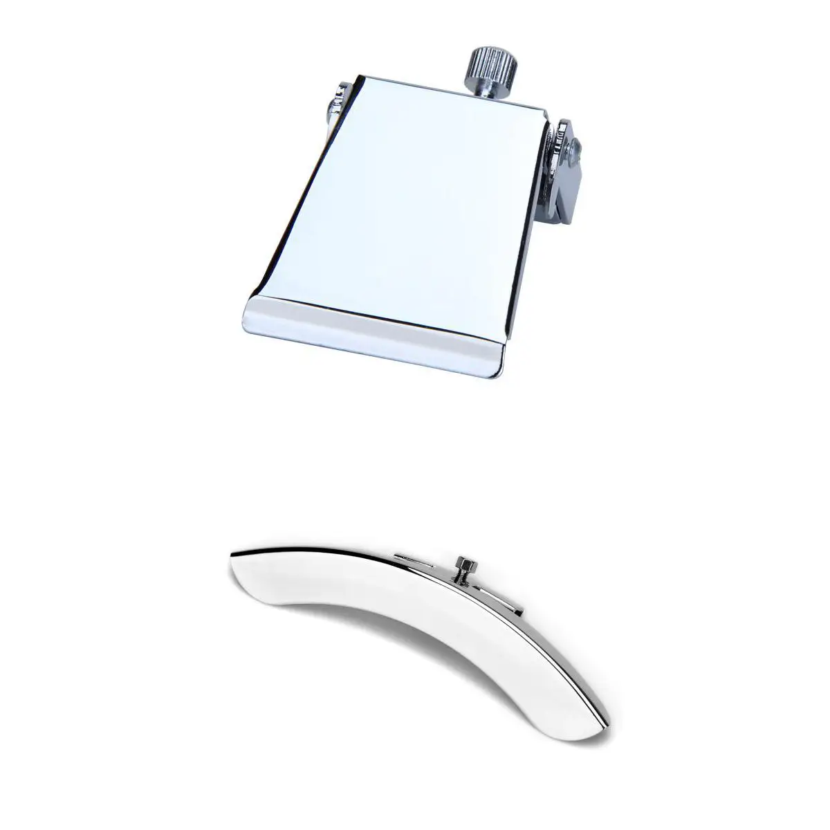 Chrome Clamshell Tailpiece Plate for 5 String Banjo+Single Leg Banjo Armrest