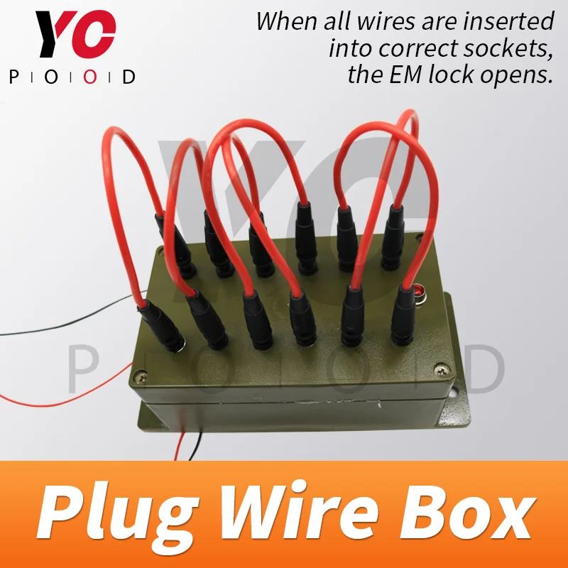 

Plug Wire Box Escape Room Props lock Game all the wires are inserted into the right sockets to open the door chamber room YOPOOD