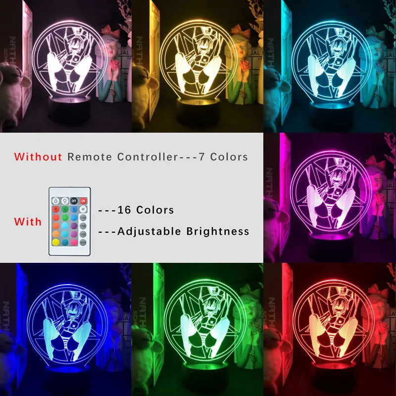 SM Sexy Woman Japanese Anime Manga 3D Night Light for Bedroom Decor Cute Birthday Color Gift LED Lamp Kid Lovely Present bright night light