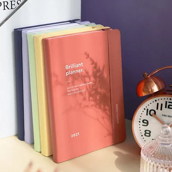 

2021 My Brillant Weekly Planner Business Fashion Band Journal 140mm*197mm Month Weeks Plan Notebook 208P Free Shipping