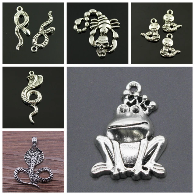  Dragon Charms for Jewelry Making Handmade Supplies for Jewelry  Pendant DIY - (Metal Color: 5pcs-24x18mm)