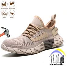 

Men's Anti-Smashing Lightweight Breathable Work Safety Boots Light Puncture Proof Comfortable Protective Safety Shoes Outdoor
