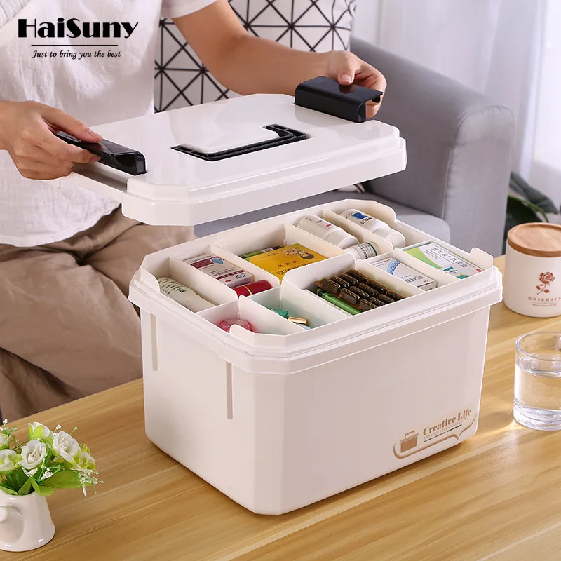 

Portable Household First Aid Kit Outdoor Camping Medical Box First Aid Medical Supplies Storage Box Multifunctional PP Toolbox
