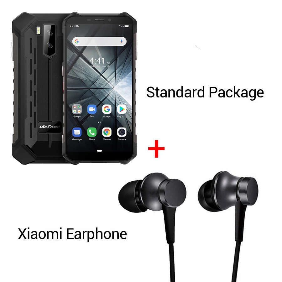 Black N Earphone Ulefone Armor X3 прочный смартфон Android 9,0 IP68 Android 5," 2 ГБ 32 ГБ 5000 мАч 3g прочный мобильный телефон Android мобильный телефон - Цвет: Black N Earphone