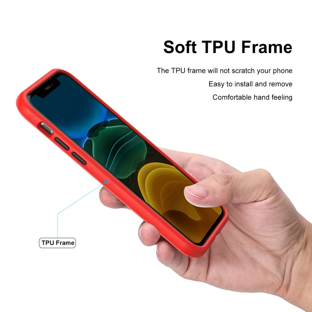 Ультратонкий Прозрачный чехол для iPhone 11 PC задняя панель TPU рамка устойчивый к царапинам чехол Защитный чехол для iPhone 11 6,1 дюймов