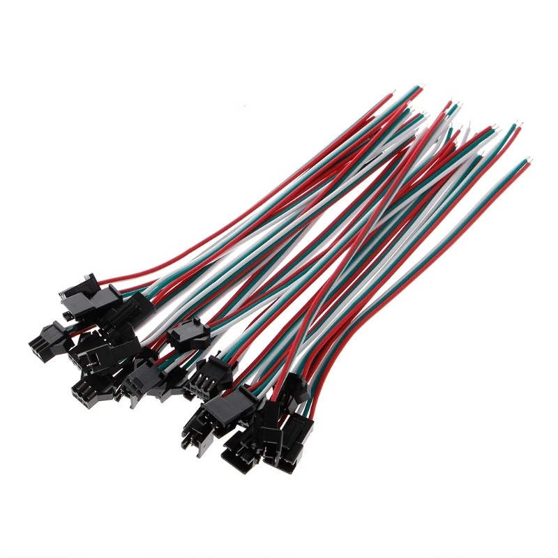 2020 Новый 10 пар 3 Pin JST SM мужской разъем кабель для WS2812B WS2812 WS2811 светодиодные полосы