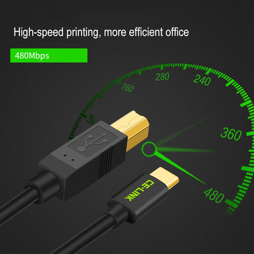 Type C мужской разъем для USB 2,0 Тип Мужской кабель для передачи данных адаптер для принтер для мобильного телефона жесткий диск
