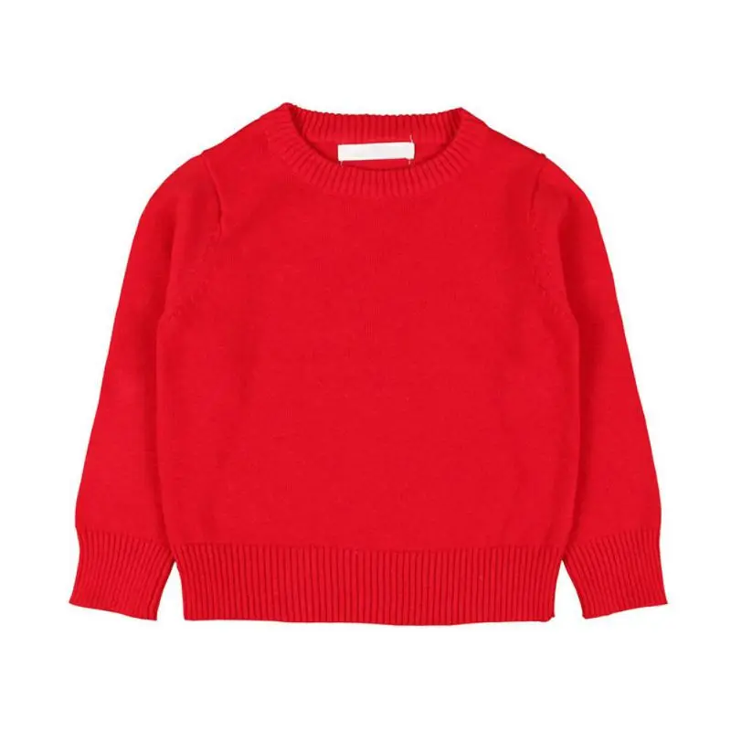 Осеннее пальто для маленьких девочек Хлопковый вязаный свитер детская одежда мягкие модные свитера с длинными рукавами для маленьких мальчиков - Цвет: R