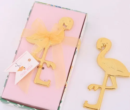 (20 Pieces/lot) Wedding reception gift of Gold Flamingo Bottle Opener Favors For Bridal shower Party and favors | Дом и сад