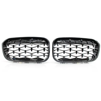 

Left+Right Kidney Grill Grille Diamond Gloss Black Easily Installation Personal Car Elements for BMW F20 F21 2015-2017