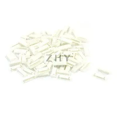 

100 Pcs 8 Straight Pin 2.54mm Pitch Header Connector Socket Box White