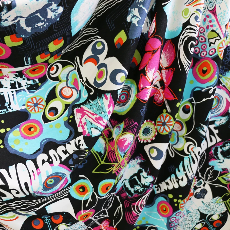 1 ярд мягкая лайкра хлопок ткань трикотаж джерси материал для платья рубашка Винтаж