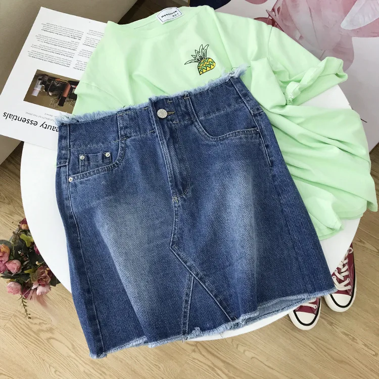 

Special Offer WOMEN'S Dress Processing Autumn Korean-style High-waisted Slimming A- line Dark Color Denim Skirt Women's 8.17