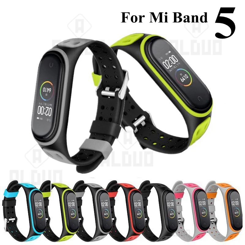 Браслет силиконовый для Xiaomi Mi Band 5 4 3 сменный Воздухопроницаемый ремешок с