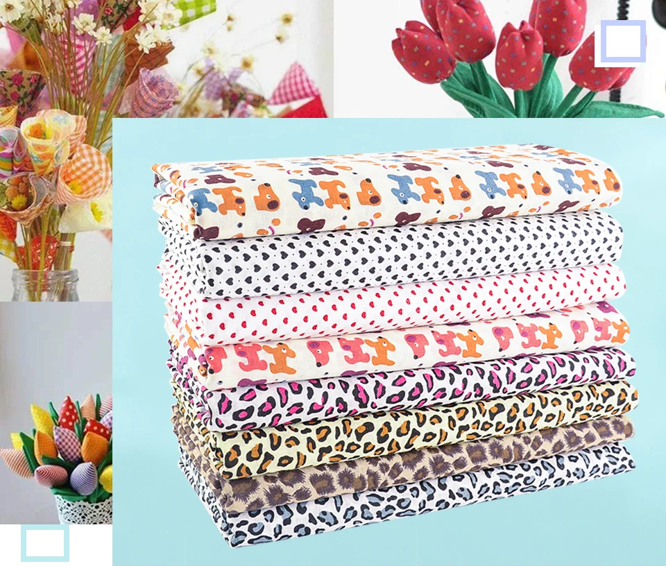 Teramila Charming Leopard Floral Plain 100 % Baumwolle Print Patchwork Stoff Zeichnungen Stoff zum Nähen handgefertigte Handarbeiten Handarbeiten – Detail 3