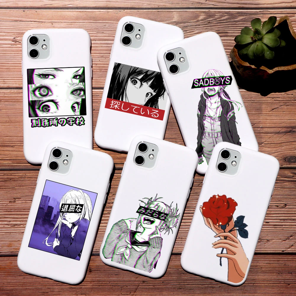 Art Sad Japanese Aesthetic Anime Prints Phone Case For Iphone 12 Pro 7 7s 6s 8 Plus Se Xr Xs Max Tpu Case For Iphone 11 Ro Max Case For Huawei P8 Case For