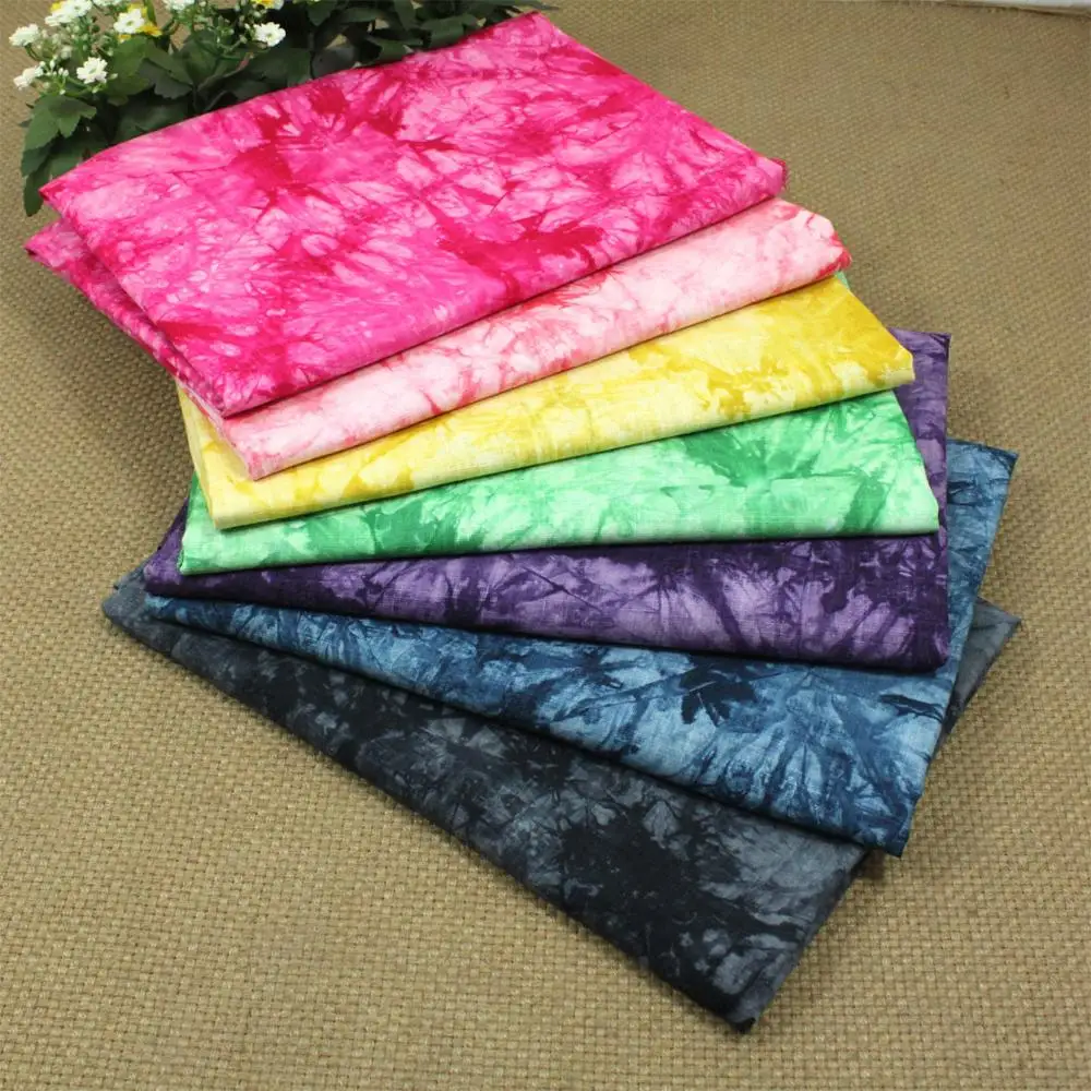 Cotton Linen Dress Fabric Tie Dye slub Soft Special Qualified Craft Sewing  Cloth
