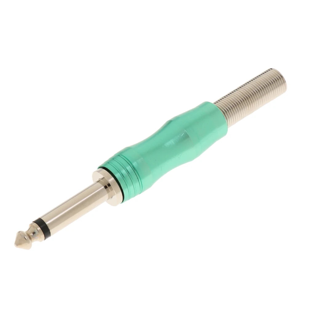 Copper 6.35mm 1/4inch Mono Jack Plug Adapter Connector for Microphone Mixer Speaker Amplifier