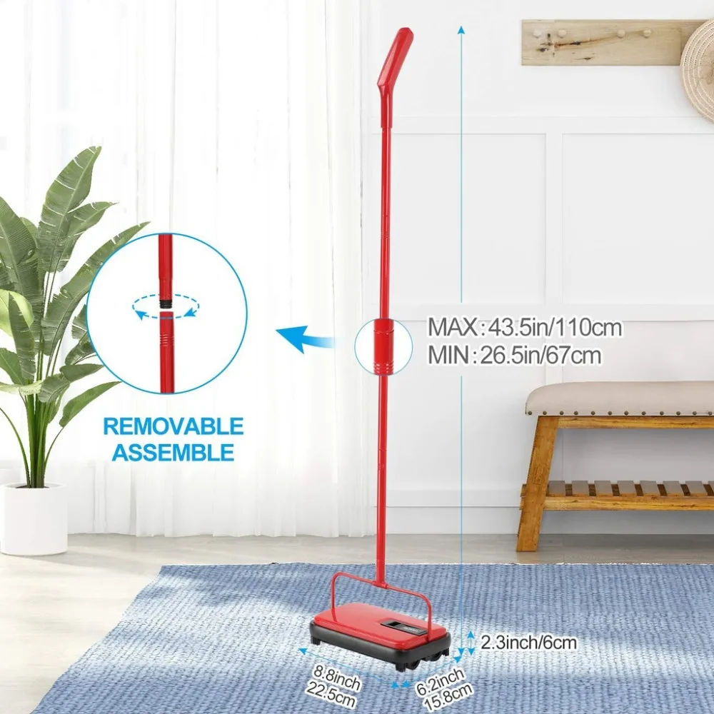 Eyliden Carpet Floor Sweeper Cleaner Hand Push Automatic Broom for Home Office Carpet Rugs Dust Scraps Paper Cleaning with Brush