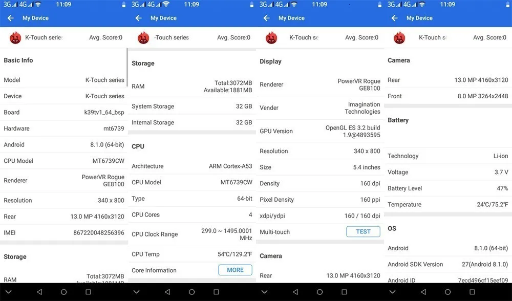 Поддержка Google Play 3,4" маленький мини мобильный телефон android 8,1 MTK6739 Четырехъядерный 4G смартфон 2 Гб ram 16 Гб 64 Гб rom K-Touch i10