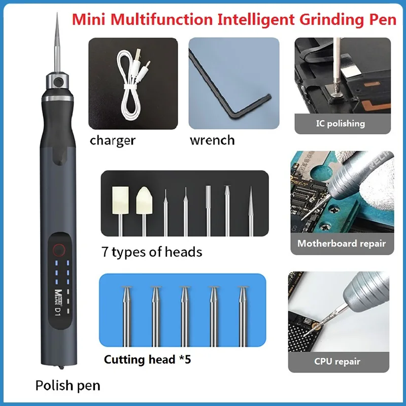 

D1 Mini Multifunction Intelligent Grinding Pen Machine For Polishing/Grinding/Punching PCB Disassembly Face Lattice Cutting Tool