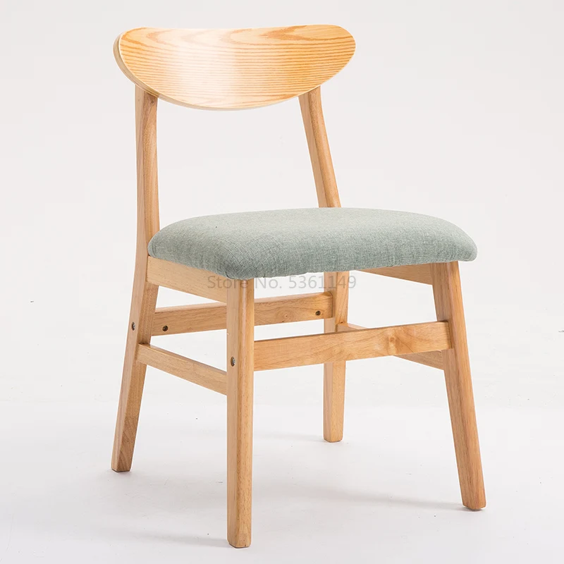 

Solid Wood Dining Chair Modern Minimalist Nordic Home Armchair Single Chair Hotel Cafe Restaurant Leisure Stool
