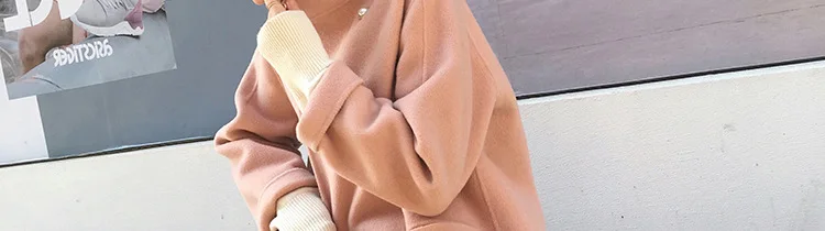 Korean Wool Coat New Autumn and Winter Women Loose Double-sided Wool Coat Mid-long Fashion Woolen Jacket NS1507