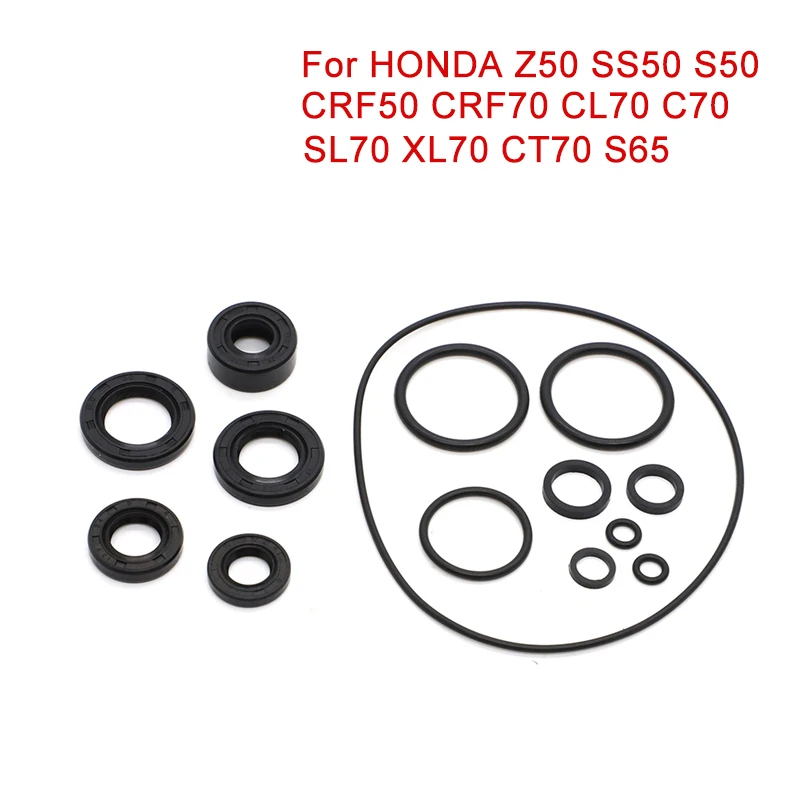 

Engine Seal Set Engines Oil Seal O-Ring For HONDA CT70 Z50 CL70 C70 CRF50 CRF70 SS50 S50 SL70 XL70 S65 Motorcycle Parts